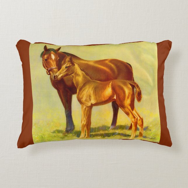 big horse little horse print accent pillow (Front)