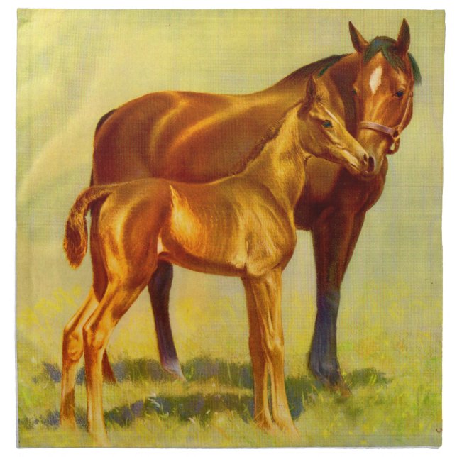 big horse little horse print cloth napkin (Front)