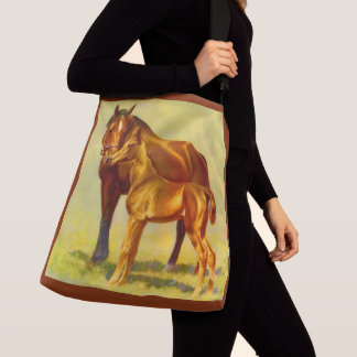 big horse little horse print crossbody bag