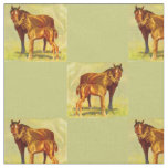 big horse little horse print fabric