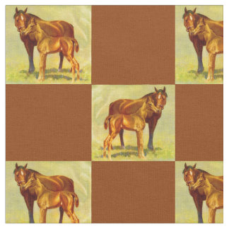 big horse little horse print fabric