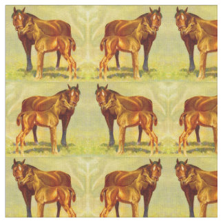 big horse little horse print fabric