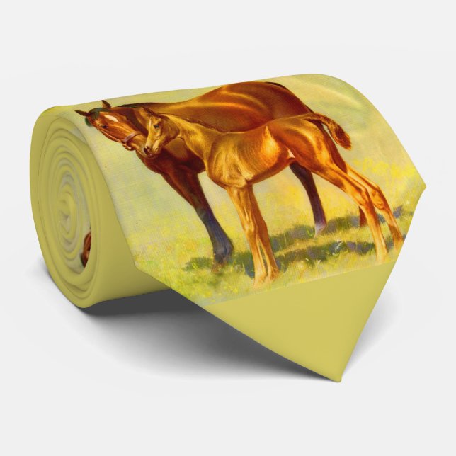 big horse little horse print neck tie (Rolled)