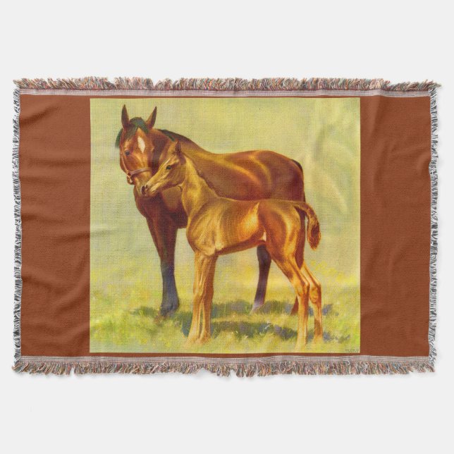 big horse little horse throw blanket (Front)
