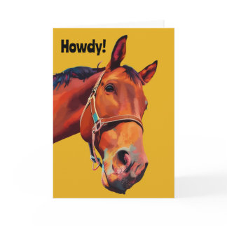 Big Horse Looking for Birthday Greetings Card
