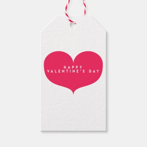 Big Hot Pink Heart Modern Valentines Day Gift Tags