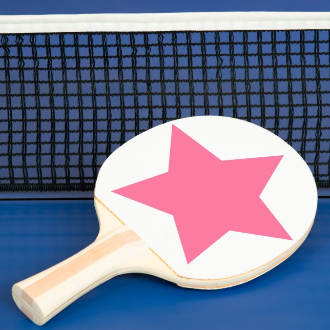 Big Hot Pink Star Ping-Pong Paddle (Insitu)