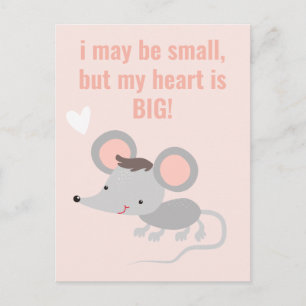 Big Hug! Cute Grey Mouse Kids Birthday Postcard