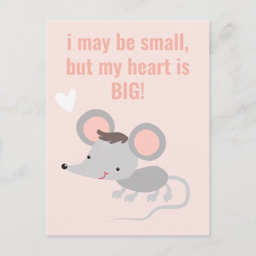 Big Hug Cute Grey Mouse Kids Birthday Postcard