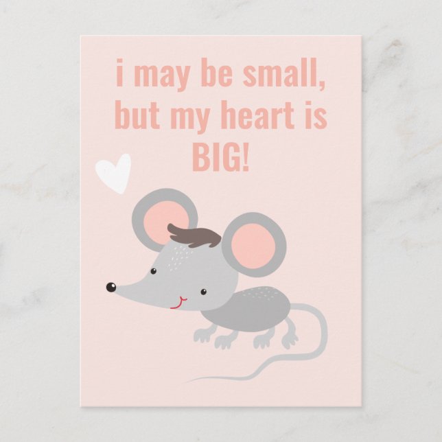 Big Hug! Cute Grey Mouse Kids Birthday Postcard (Front)