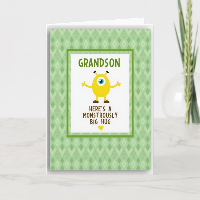 Big Hug Grandson Monster Card (Front)