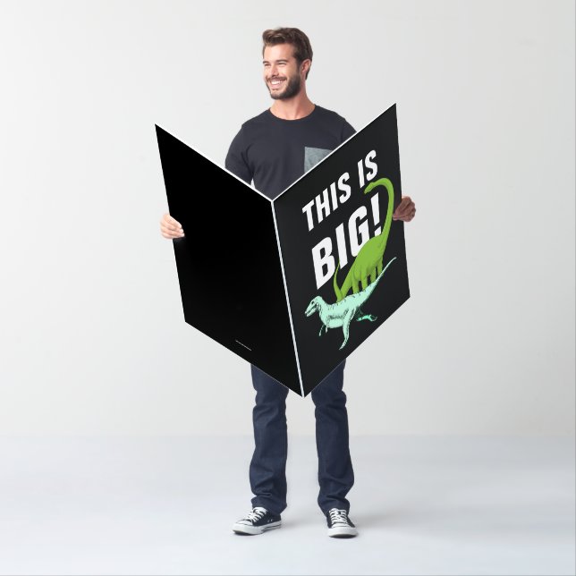 BIG HUGE DINOSAUR FUNNY BIRTHDAY GREETING CARD (In Situ)