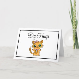 Big Hugs Cute Orange Cat Friendship Card