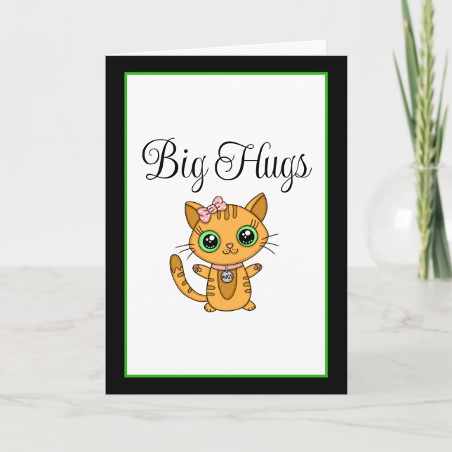 Big Hugs | Cute Orange Cat | Friendship Card (Front)