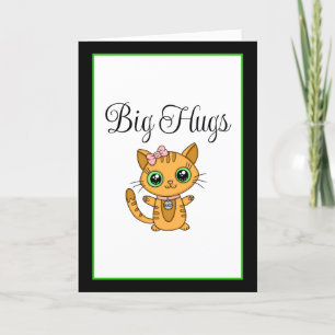Big Hugs   Cute Orange Cat   Friendship Card