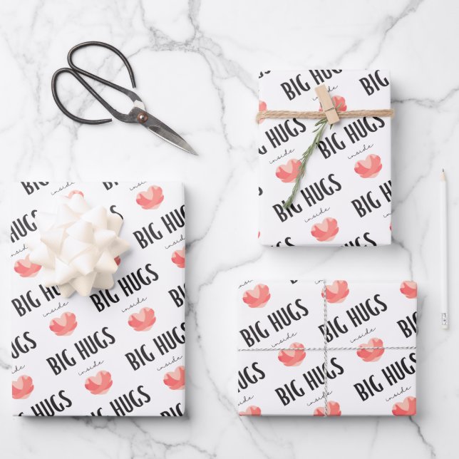 Big Hugs Inside Wrapping Paper Sheets (Front)