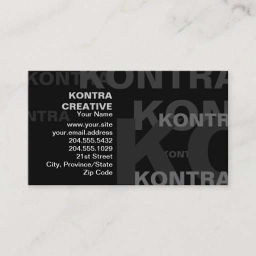 Customizable Big Impacting Text Business Card