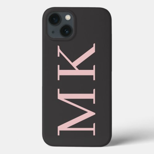 Big Initials Stylish Black  Blush iPhone 13 Case