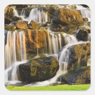 Big Island, Hawaii. Cascading stream, Big Island Square Sticker
