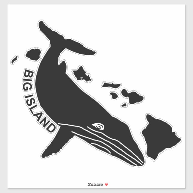 Big Island - Hawaii Islands Humpback Sticker (Sheet)