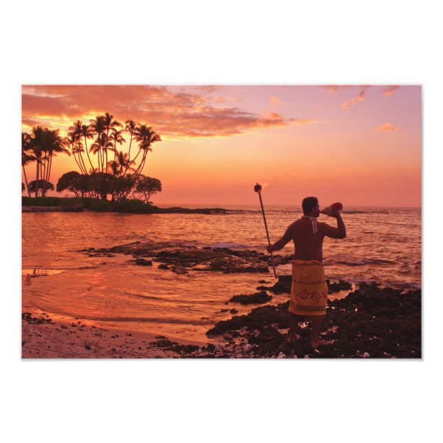 Big Island, Hawaii. Sunset, Big Island Hawaii. Photo Print (Front)