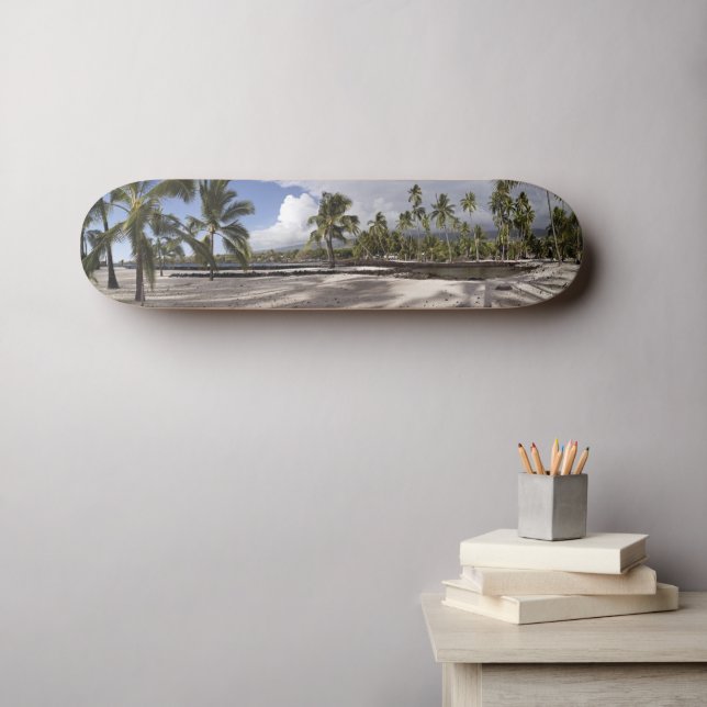 Big Island Hawaii Tropical Beach Palms Panorama Skateboard (Wall Art (Horz))