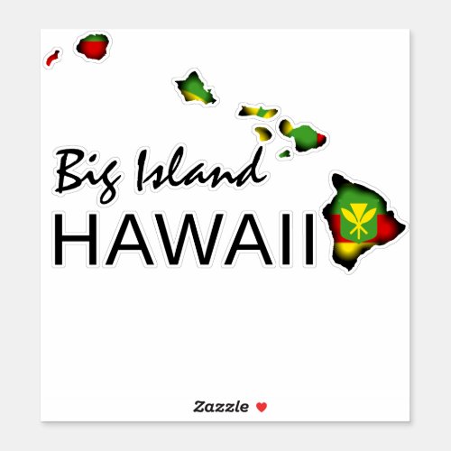 BIG ISLAND _ KANAKA MAOLI HAWAII ISLANDS BLK STICKER