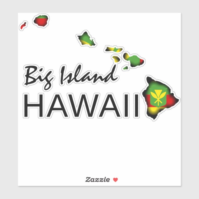 BIG ISLAND - KANAKA MAOLI HAWAII ISLANDS BLK STICKER (Sheet)
