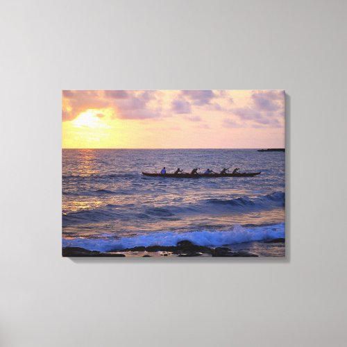 Big Island of Hawaii Outrigger Canoe at Sunset Canvas Print