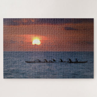 Big Island Outrigger Canoe at Sunset Jigsaw Puzzle
