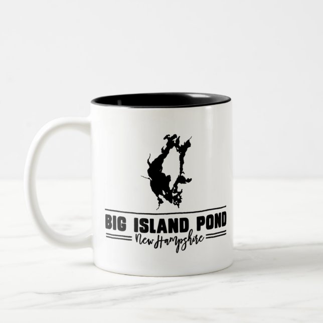 Big island Pond New Hampshire Two-Tone Coffee Mug (Left)