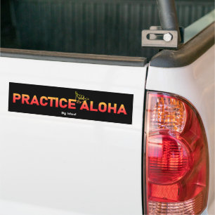 Big Island Practice Aloha Lava Shaka (Hang loose) Bumper Sticker