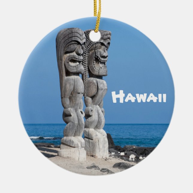 Big Island Tiki Keepsake Ceramic Ornament (Front)