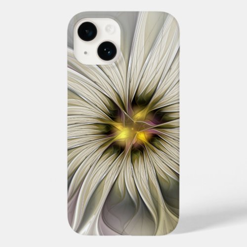 Big Ivory Flower Abstract Modern Fractal Art Case_Mate iPhone 14 Case