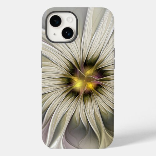 Big Ivory Flower Abstract Modern Fractal Art Case_Mate iPhone 14 Case