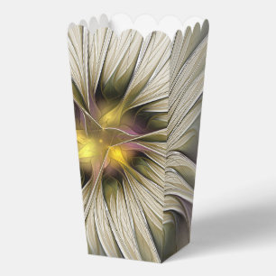 Big Ivory Flower, Abstract Modern Fractal Art Favor Boxes