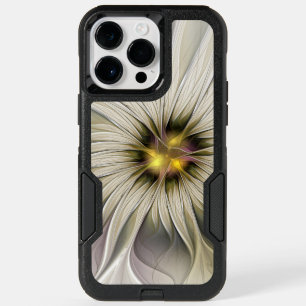 Big Ivory Flower, Abstract Modern Fractal Art OtterBox iPhone 14 Pro Max Case