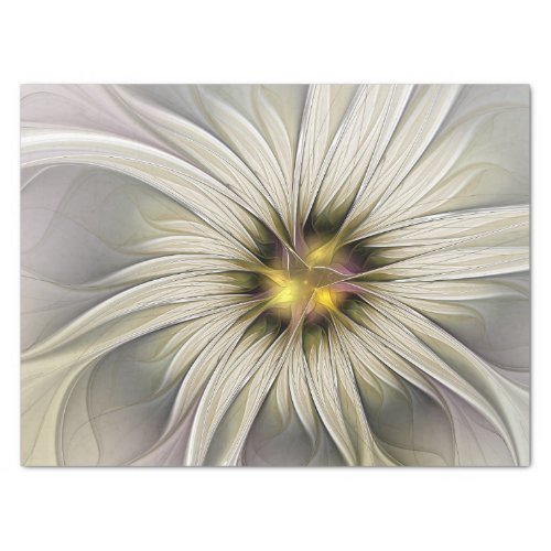 Big Ivory Flower Abstract Modern Fractal Art Tissue Paper