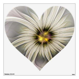 Big Ivory Flower, Abstract Modern Fractal Art Wall Decal