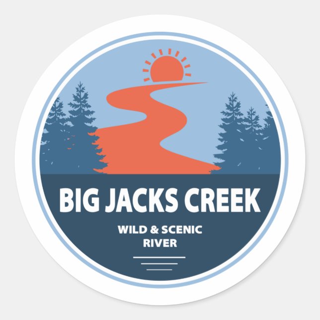 Big Jacks Creek Wild And Scenic River Idaho Classic Round Sticker (Front)