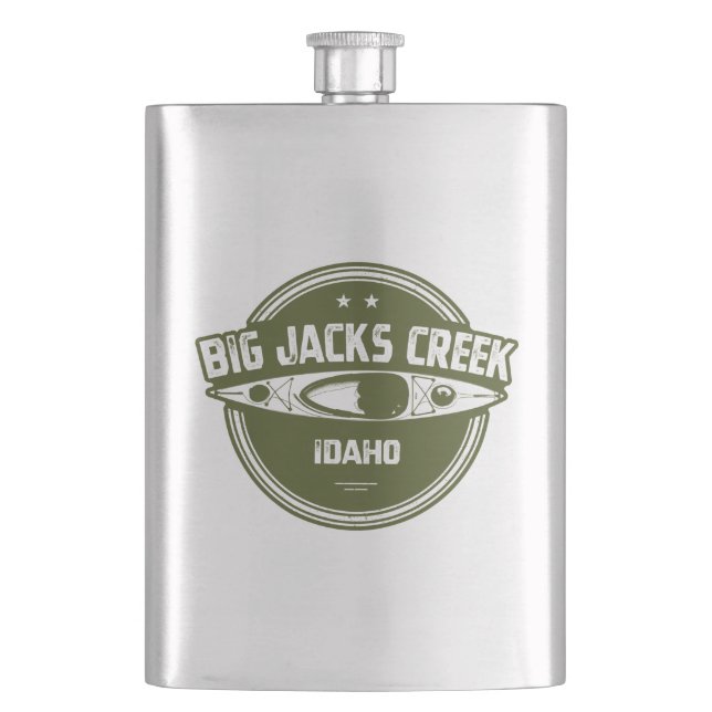 Big Jacks Creek Wild And Scenic River Idaho Kayaki Flask (Front)