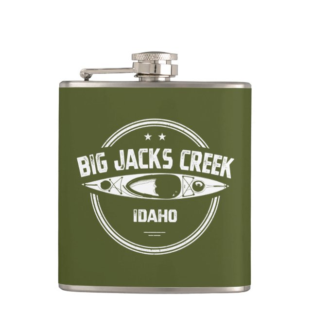 Big Jacks Creek Wild And Scenic River Idaho Kayaki Flask (Front)