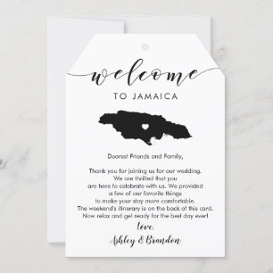 Big Jamaica Wedding Welcome Tag, Letter Itinerary