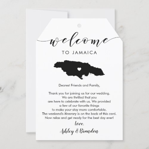 Big Jamaica Wedding Welcome Tag Letter Itinerary