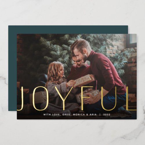 Big Joy  Full Photo Christmas Foil Holiday Card