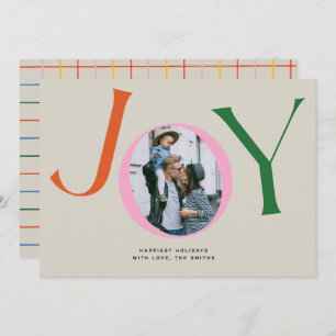 Big Joy Photo Card with Buffalo Plaid