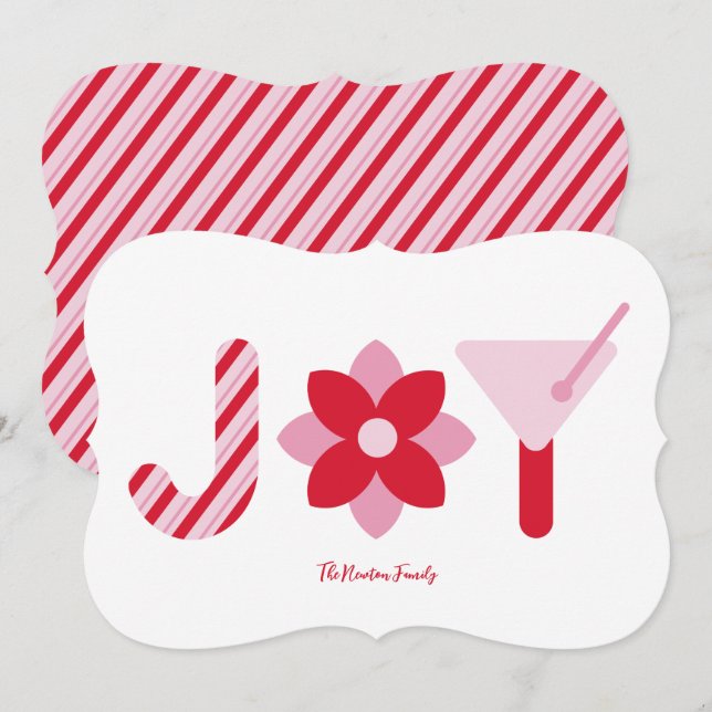 Big Joy Red and Pink Holiday Card (Front/Back)