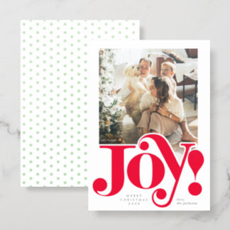 Big Joy Typography Holiday Photo Letterpress Photo Cards