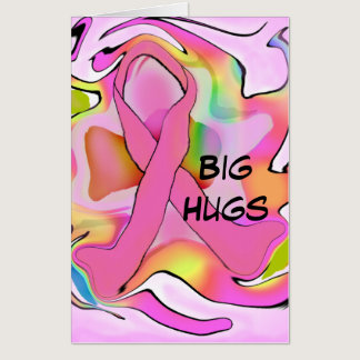 Big Jumbo Breast Cancer Support Card with Ribbon.