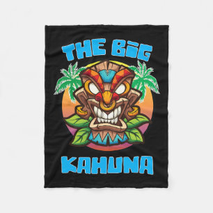 Big Kahuna Funny Hawaiian Fathers Day Vacation Tro Fleece Blanket